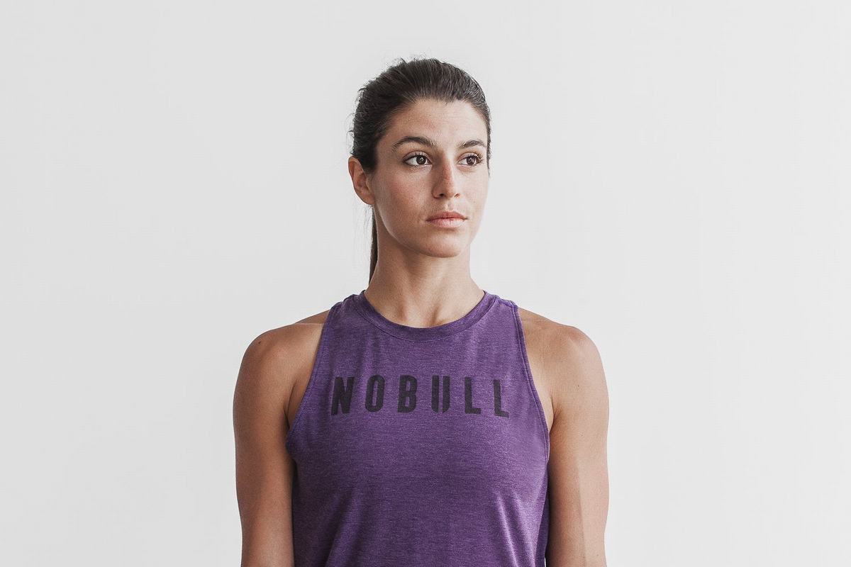 Purple Women's Nobull High-Neck Bright Colors Tank Tops | USA901623