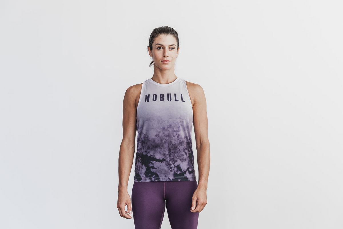 Purple Women\'s Nobull High-Neck Dip-Dye Tank Tops | USA807432