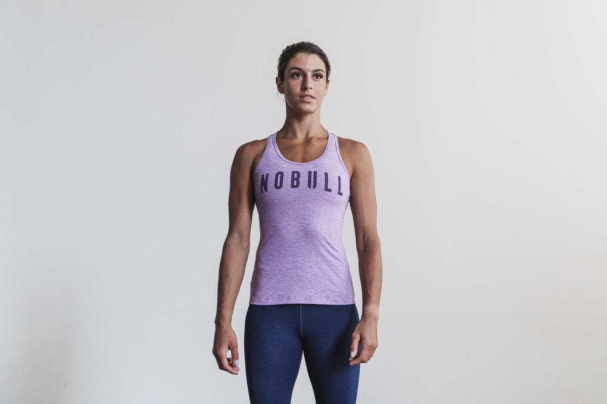 Purple Women's Nobull Racerback Tank Tops | USA439160