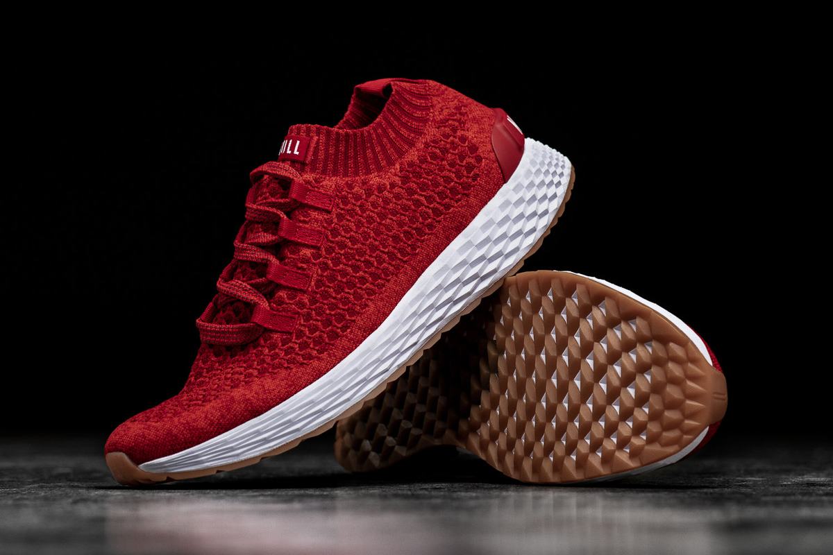 Red Men's Nobull Knit Runner Running Shoes | USA182596