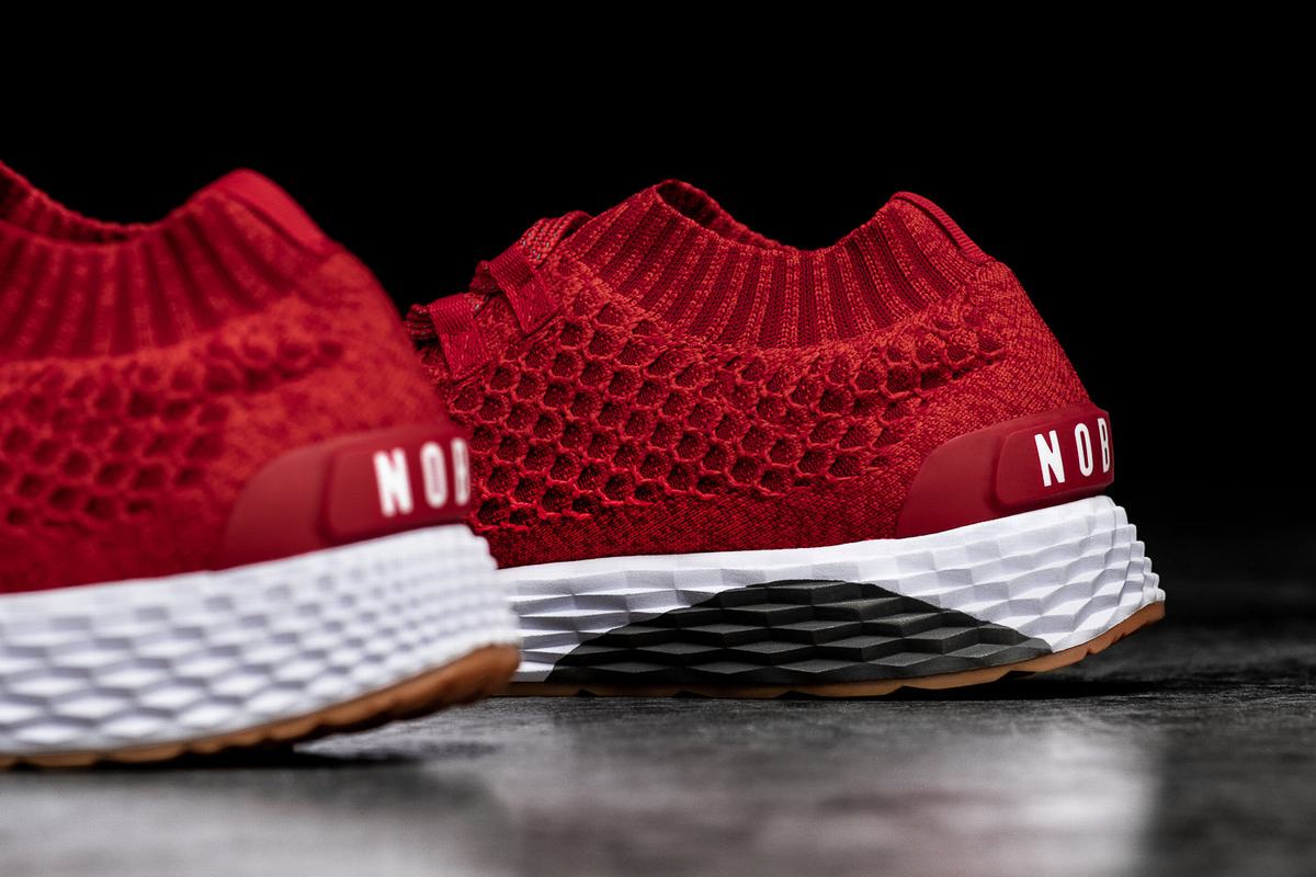 Red Men's Nobull Knit Runner Running Shoes | USA182596