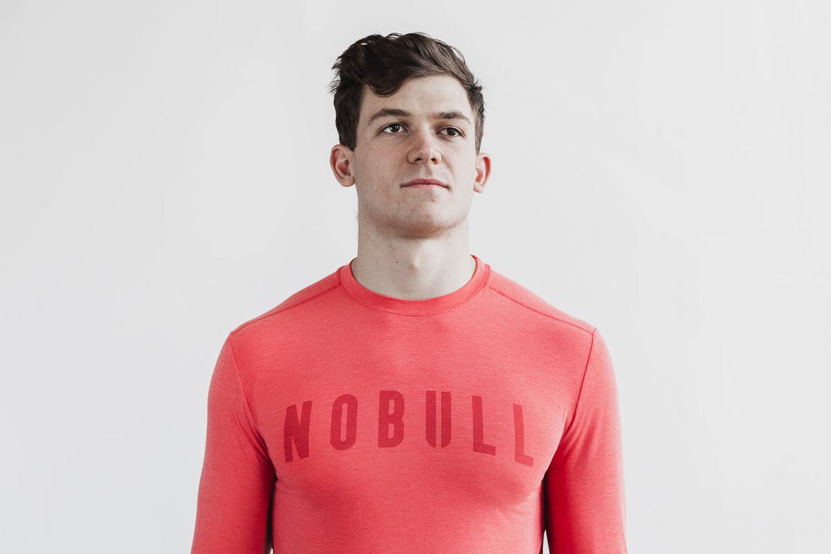 Red Men's Nobull Long Sleeves | USA492386