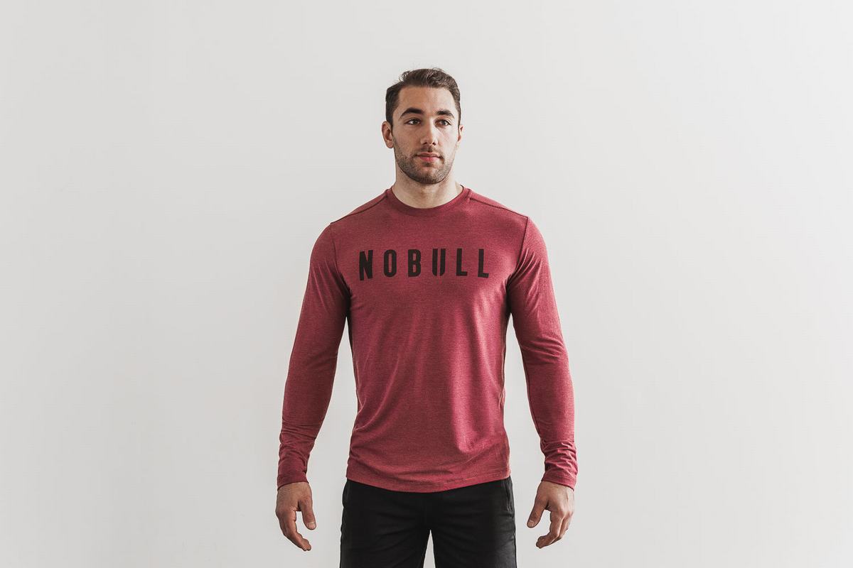 Red Men\'s Nobull Long Sleeves | USA976234