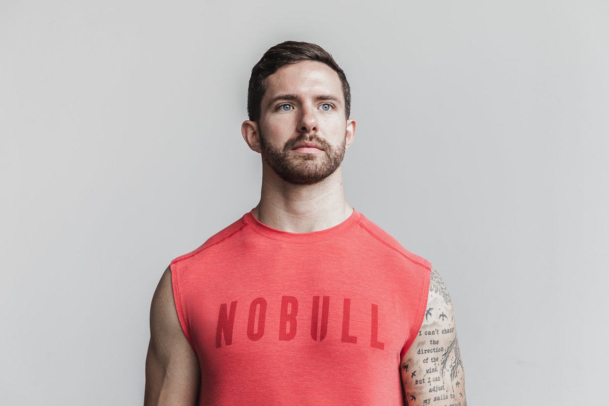 Red Men\'s Nobull Sleeveless T Shirts | USA935721