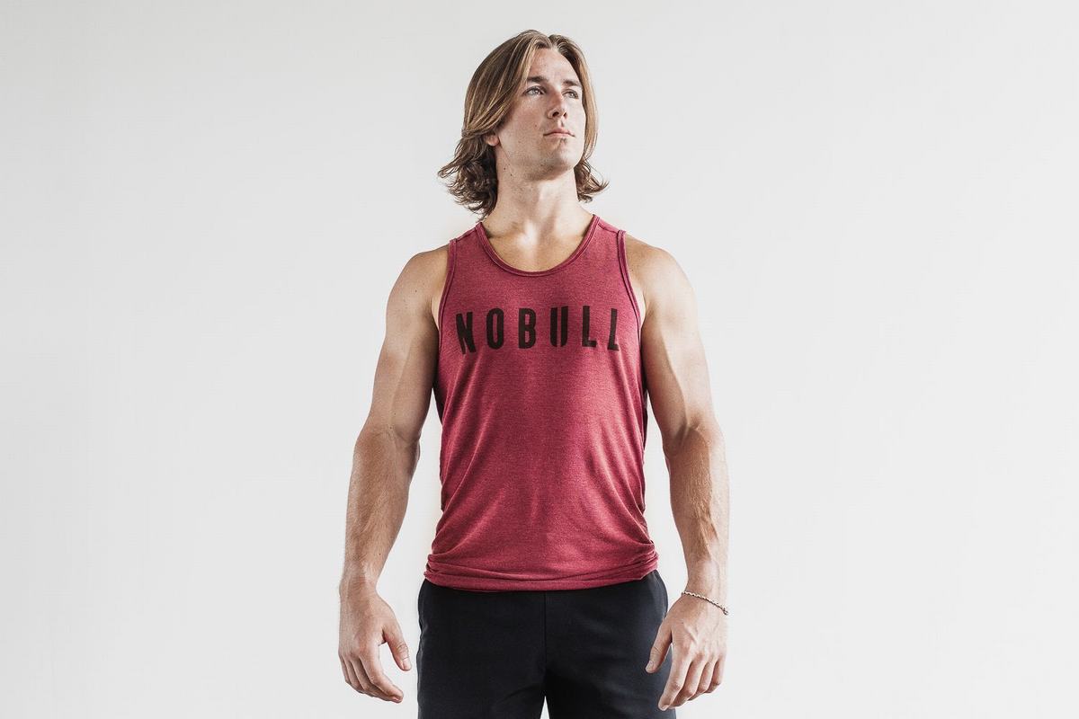 Red Men\'s Nobull Tank Tops | USA349102