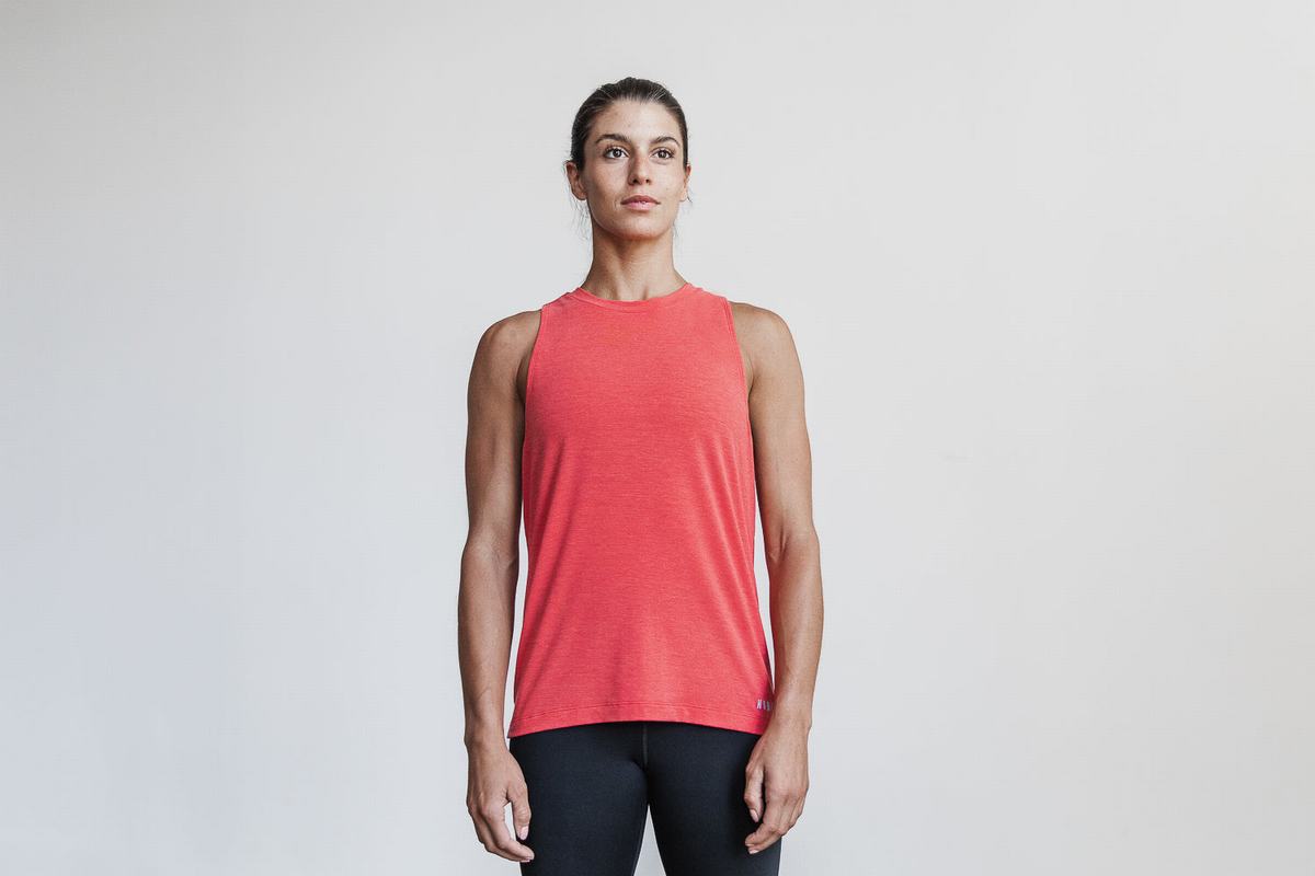 Red Women's Nobull High-Neck Bright Colors Tank Tops | USA170259