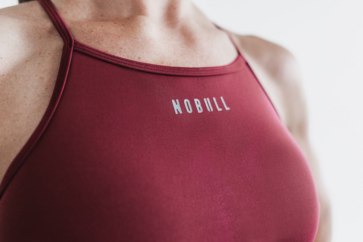 Red Women's Nobull High-Neck Sports Bras | USA759638