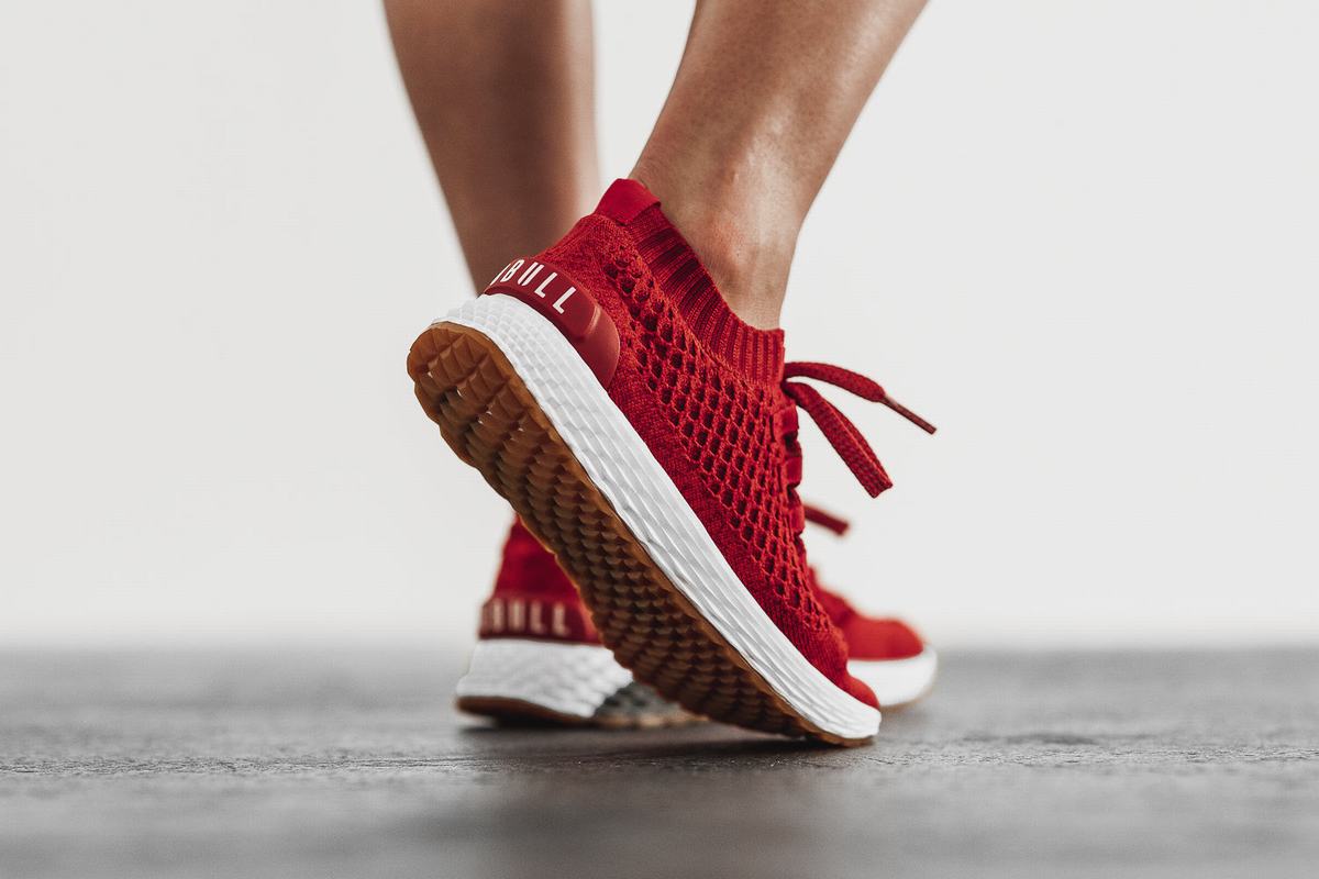 Red Women's Nobull Knit Runner Running Shoes | USA354968