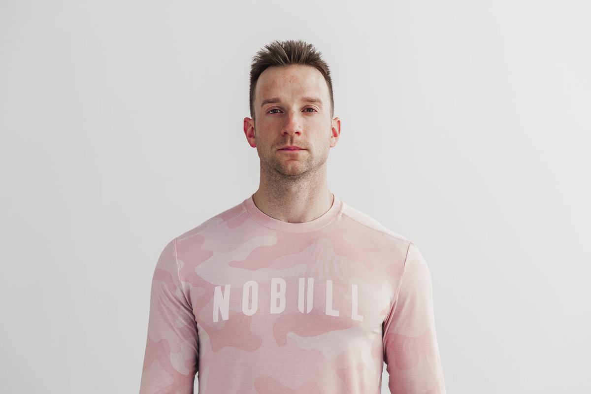 Rose Camo Men's Nobull Long Sleeves | USA809572