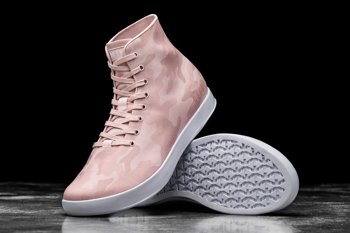 Rose Camo Women's Nobull High-Top Canvas Trainers | USA943276