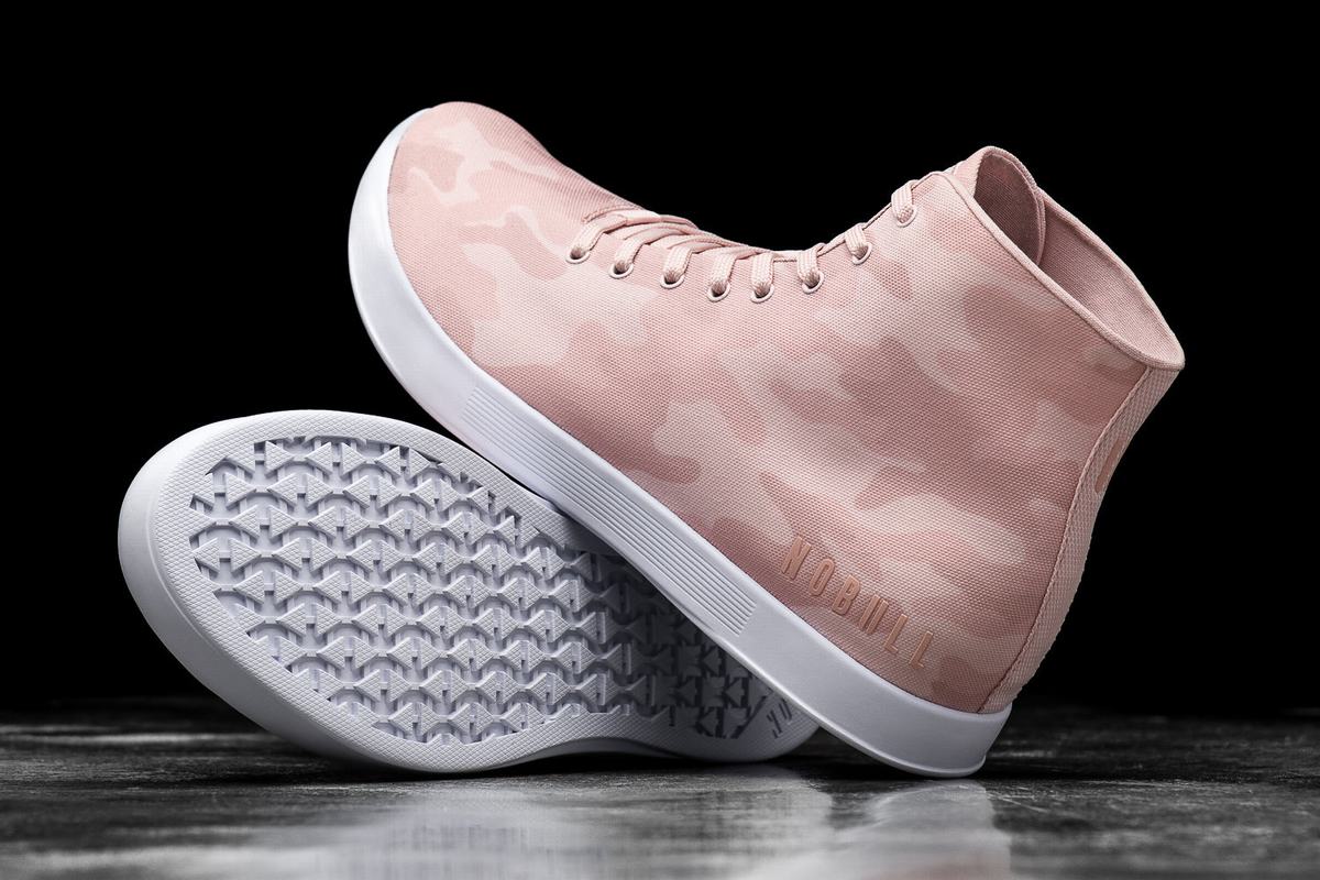 Rose Camo Women's Nobull High-Top Canvas Trainers | USA943276