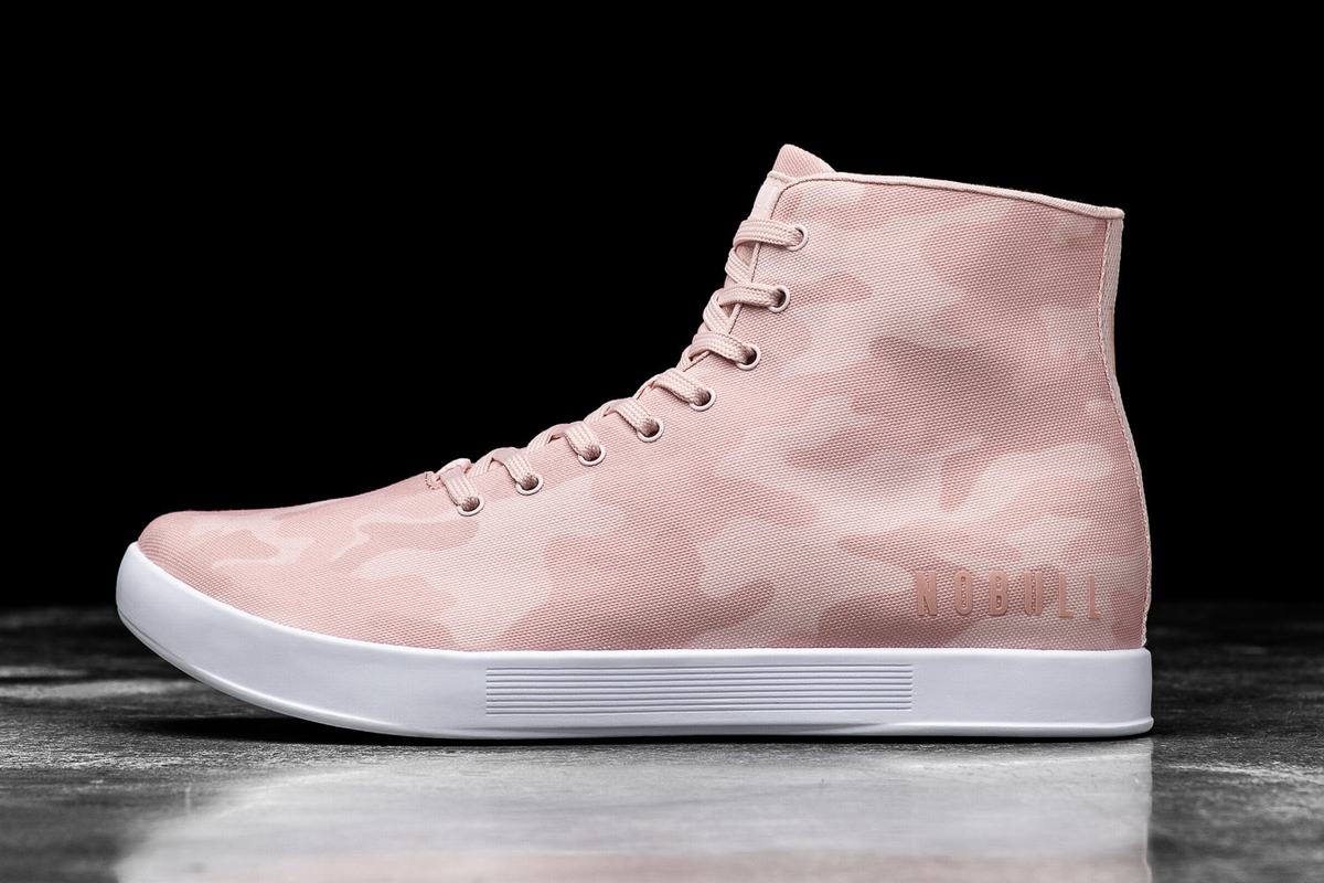 Rose Camo Women\'s Nobull High-Top Canvas Trainers | USA943276