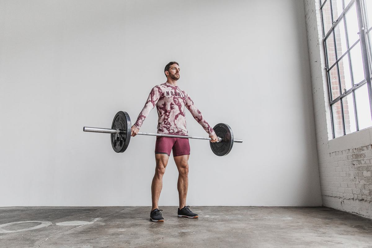 Rose Dark Red Men's Nobull Tie-Dye Long Sleeves | USA209374