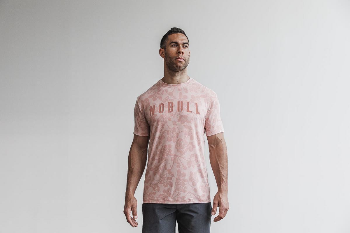 Rose Pink Men\'s Nobull T Shirts | USA495782