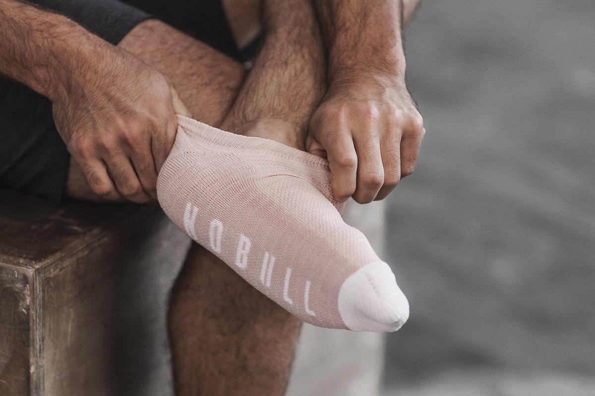 Rose White Men's Nobull Low Socks | USA891352