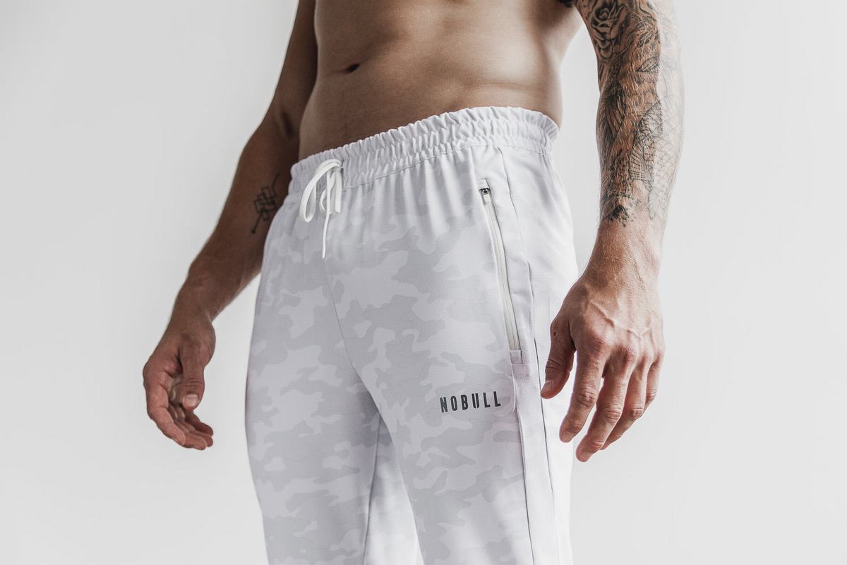 White Camo Men's Nobull Joggers | USA357290