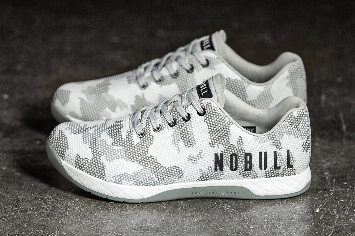 White Camo Women\'s Nobull Superfabric Trainers | USA381467