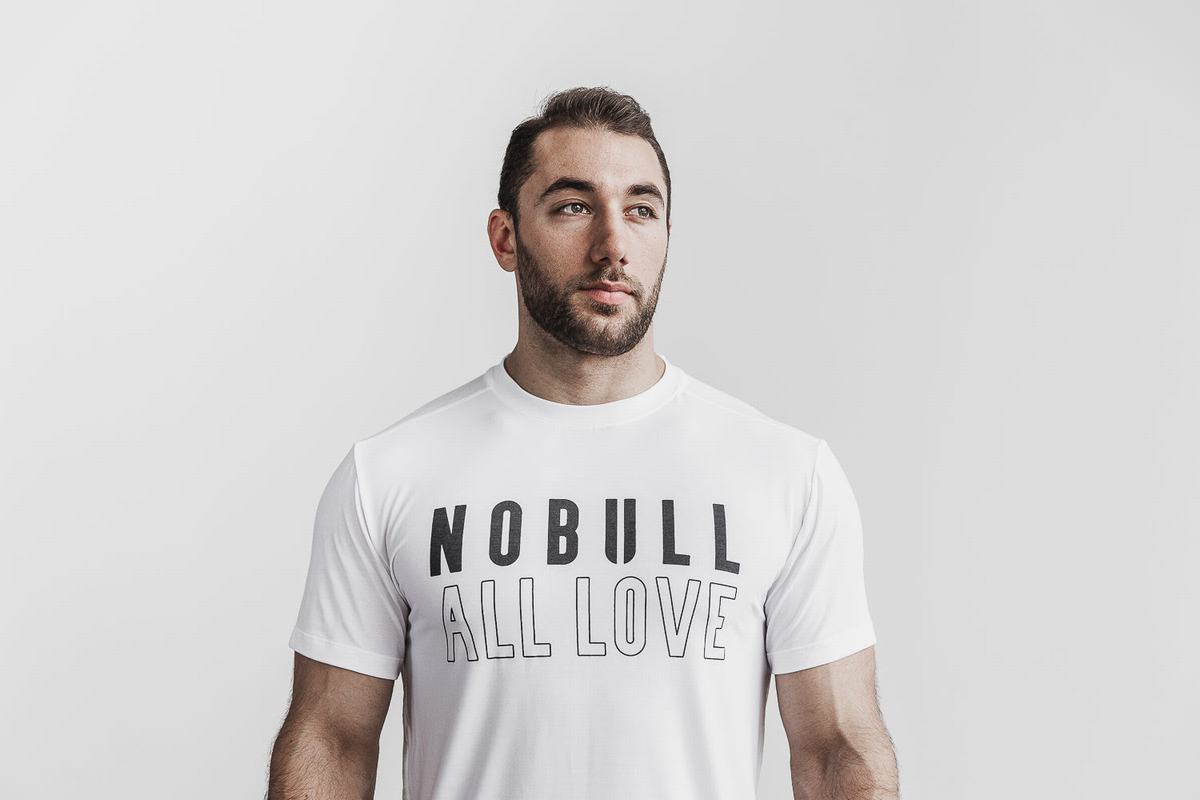 White Men's Nobull All Love T Shirts | USA940528