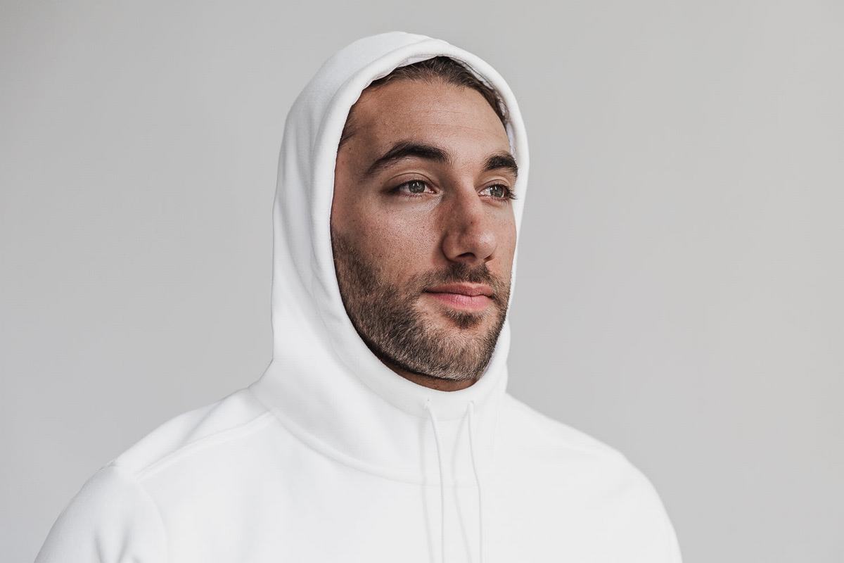 White Men's Nobull Arctic Hoodie | USA250764