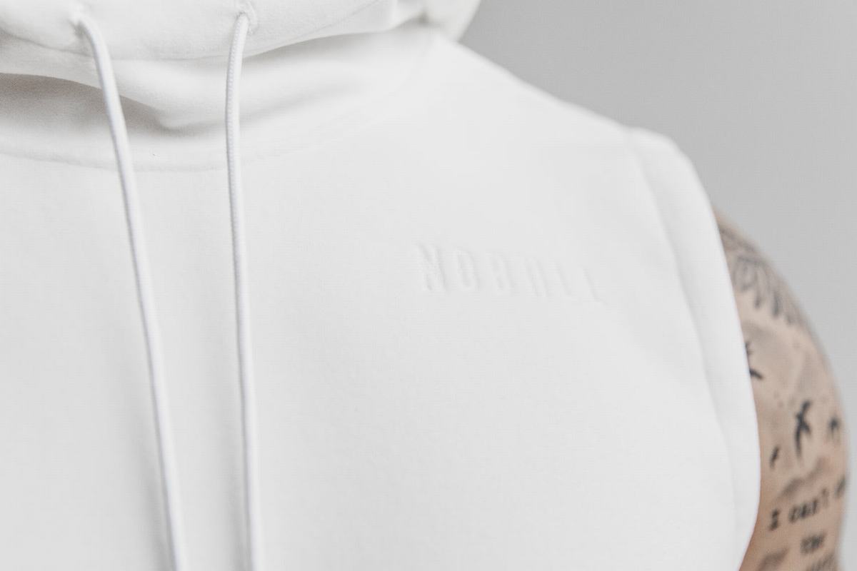 White Men's Nobull Arctic Sleeveless Pullover | USA903512