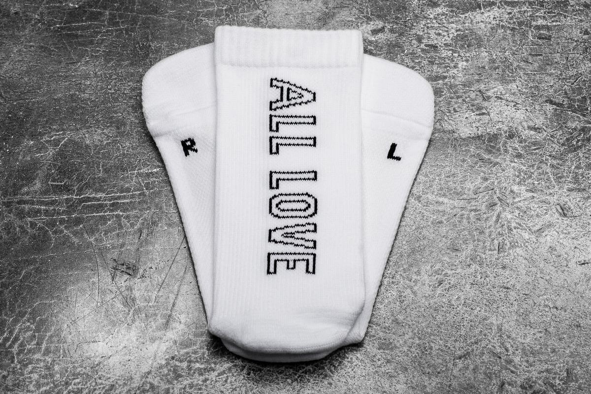 White Men's Nobull Crew All Love Socks | USA150728