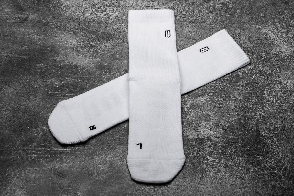 White Men's Nobull Crew All Love Socks | USA150728