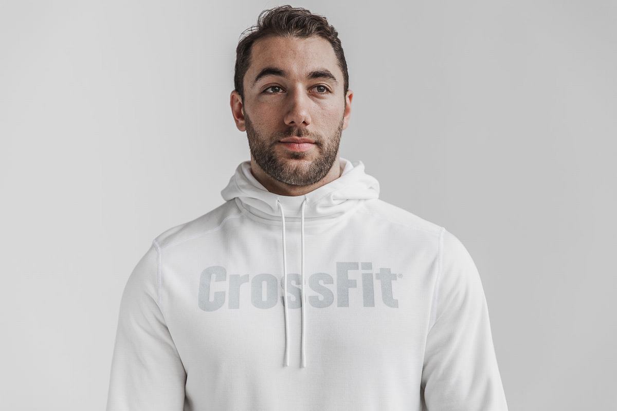 White Men\'s Nobull Crossfit® Hoodie | USA318902