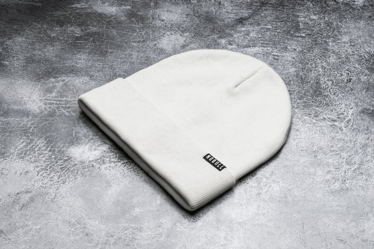 White Men's Nobull Cuffed Beanie | USA761309