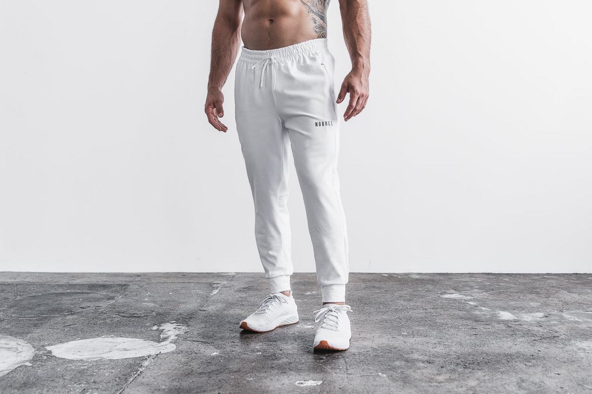 White Men's Nobull Joggers | USA845962