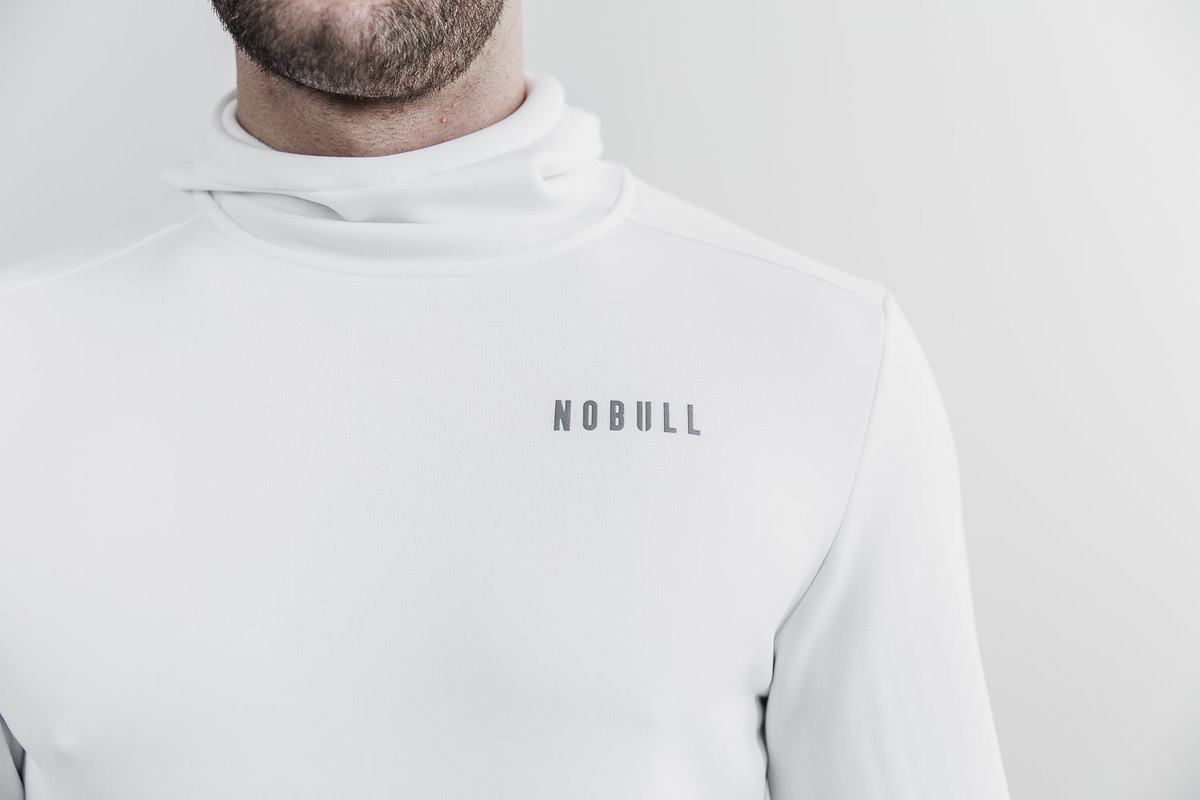 White Men's Nobull Performance Hoodie | USA048751