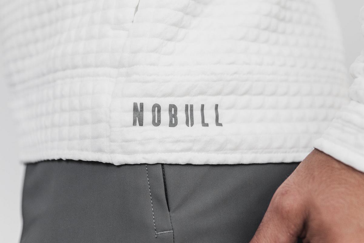 White Men's Nobull Quilted Zip-up Jackets | USA078316