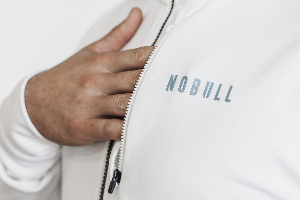 White Men's Nobull Softshell Jackets | USA064328