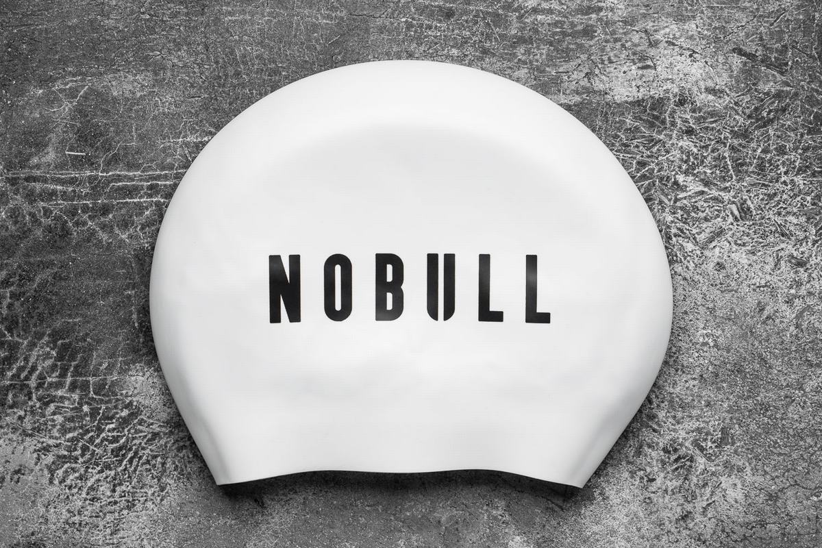 White Men's Nobull Swim Cap | USA483597