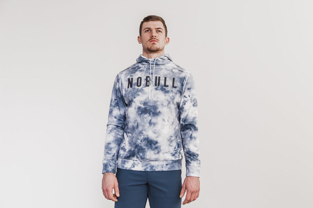 White Men\'s Nobull Tie-Dye Hoodie | USA573602