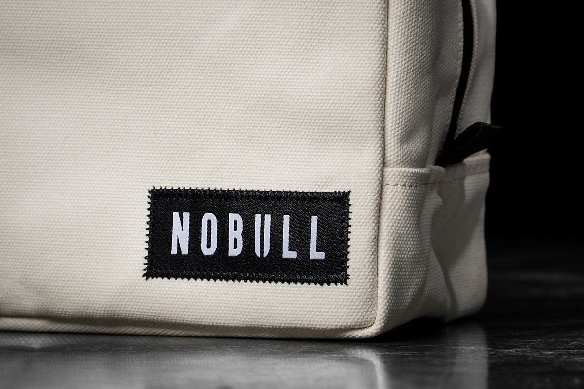 White Men's Nobull Waxed Canvas Kit Bags | USA948206