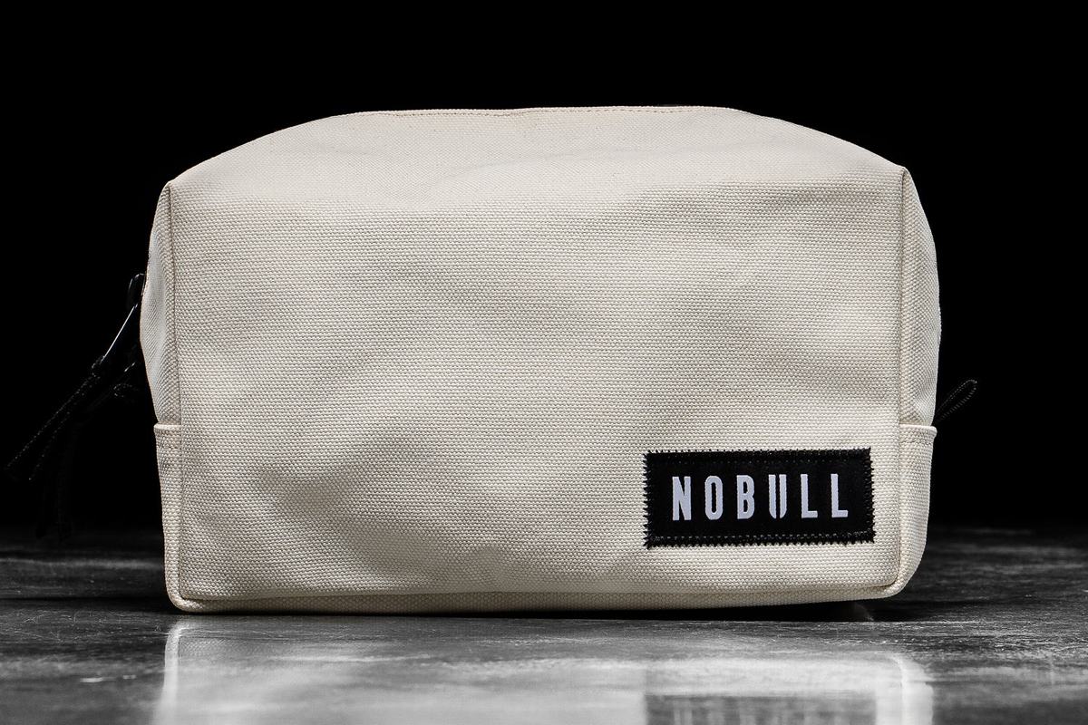 White Men\'s Nobull Waxed Canvas Kit Bags | USA948206