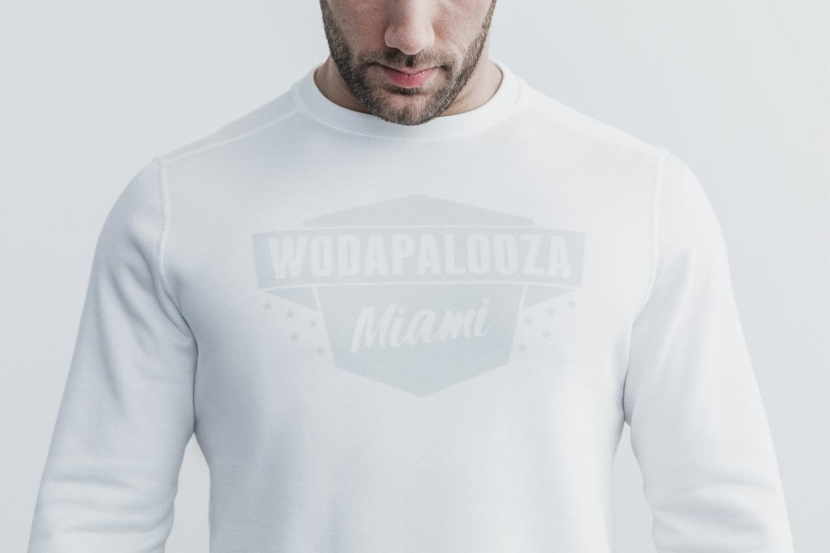 White Men's Nobull Wodapalooza Crew Sweatshirts | USA671398