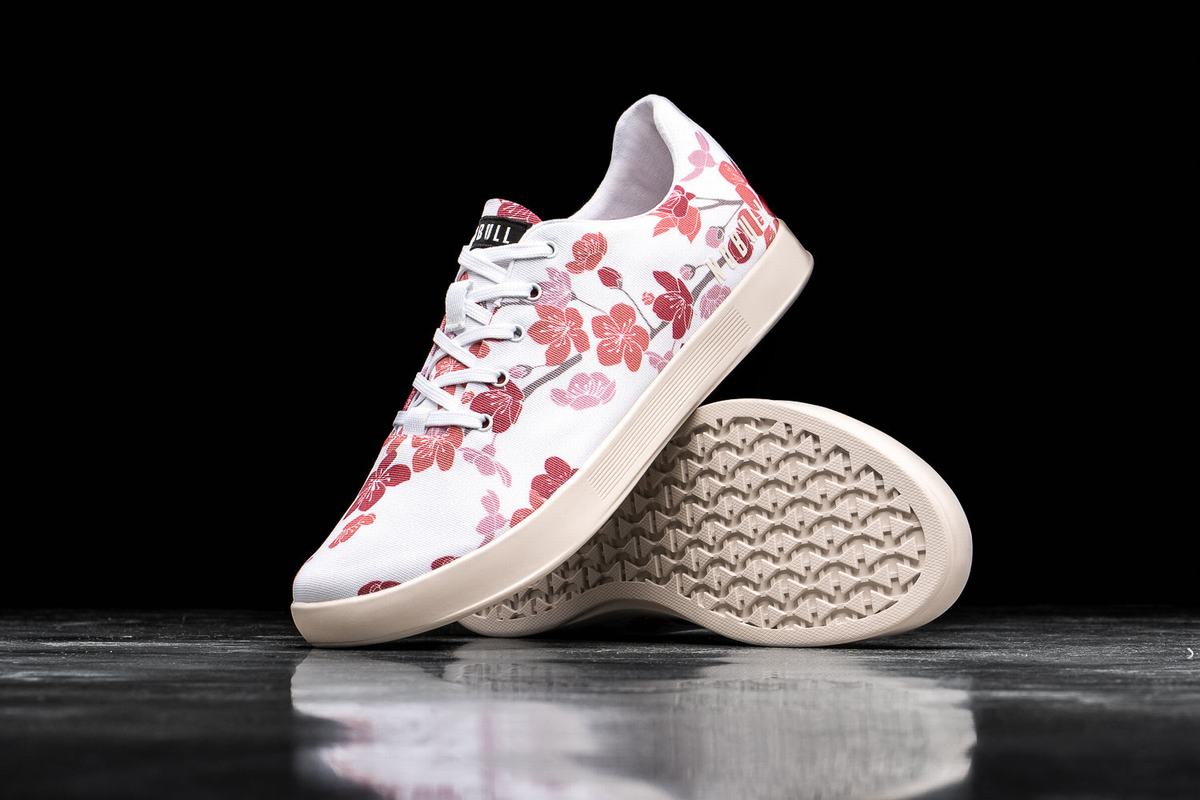 White Pink Men's Nobull Canvas Trainers | USA792840