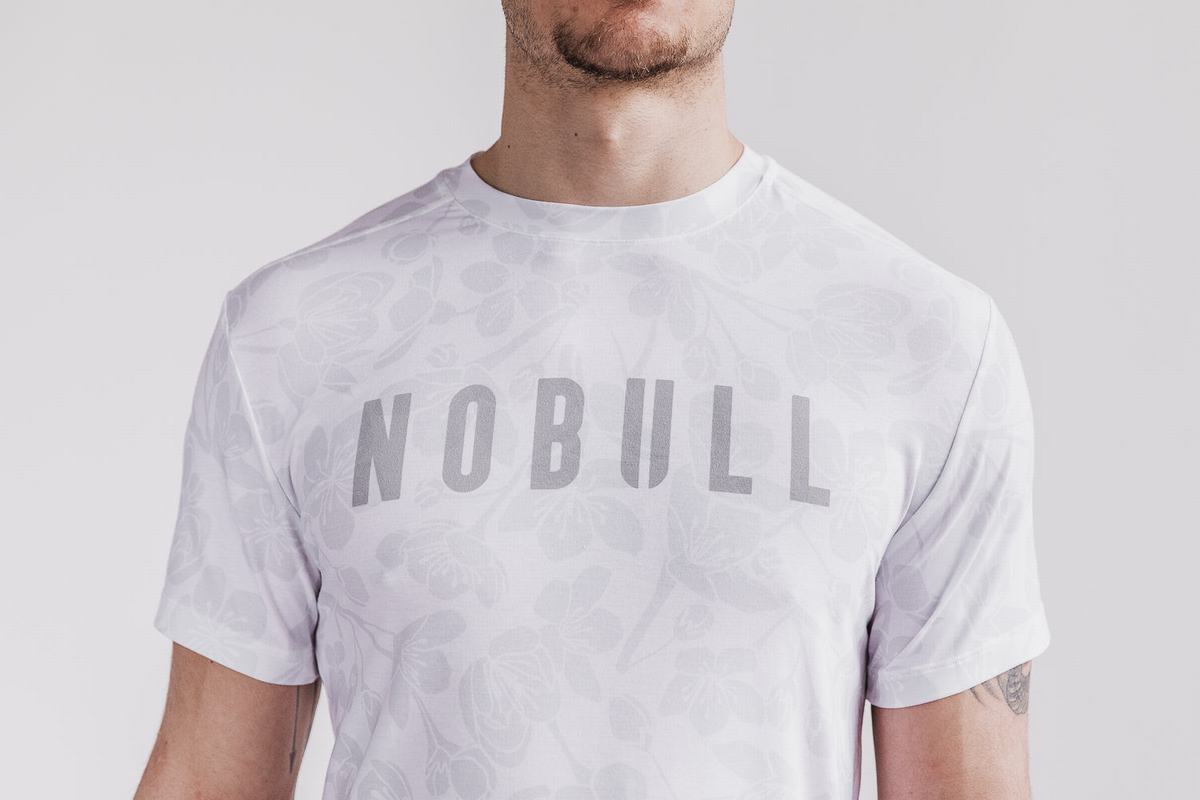 White Pink Men's Nobull T Shirts | USA380921