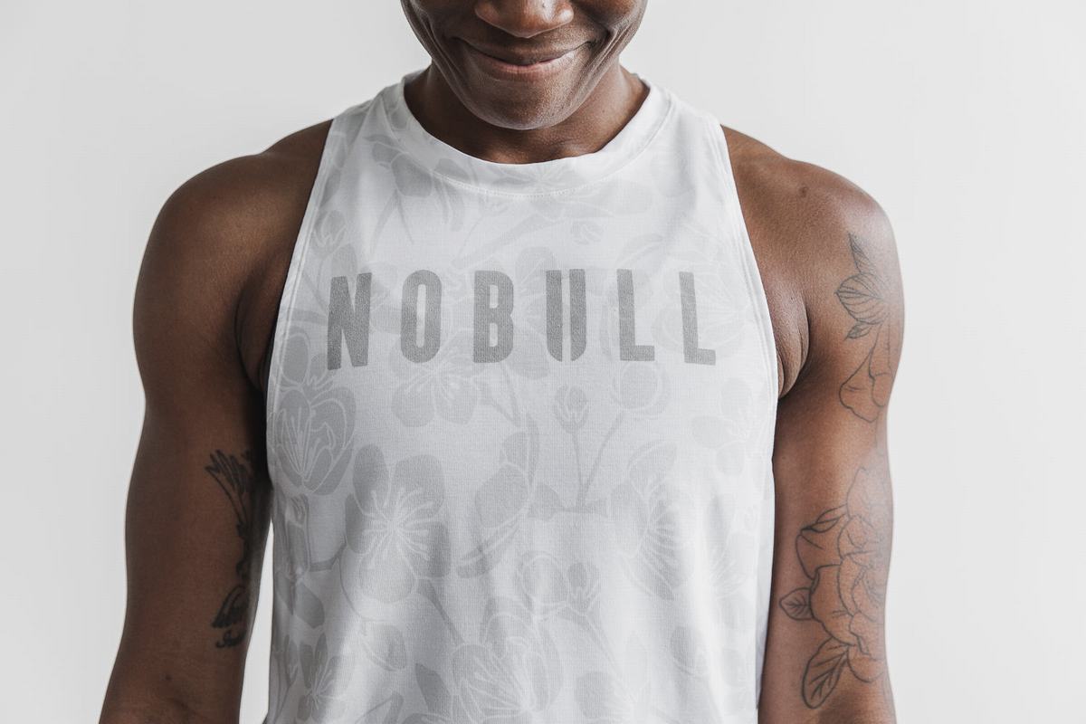 White Pink Women's Nobull High-Neck Tank Tops | USA534726