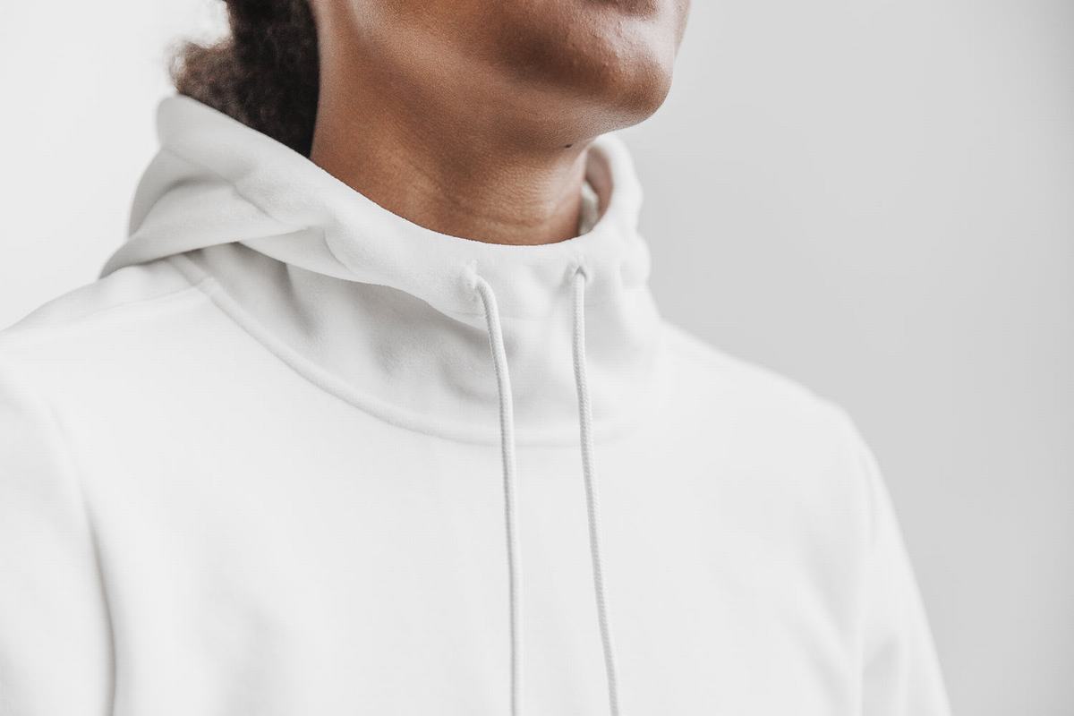 White Women's Nobull Arctic Hoodie | USA854102