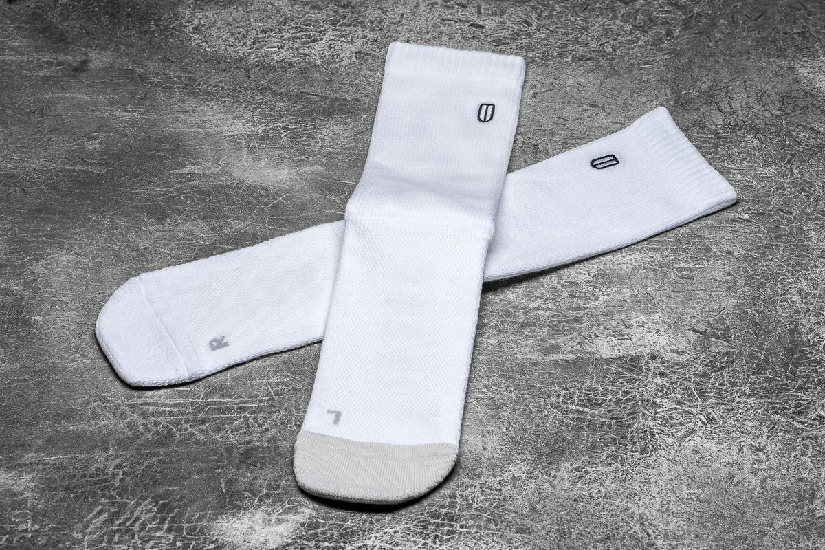 White Women's Nobull Crew Socks | USA617520