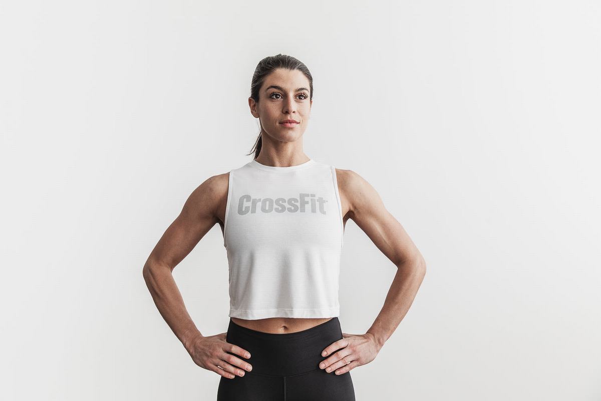 White Women's Nobull Crossfit® Muscle Tank Tops | USA042819