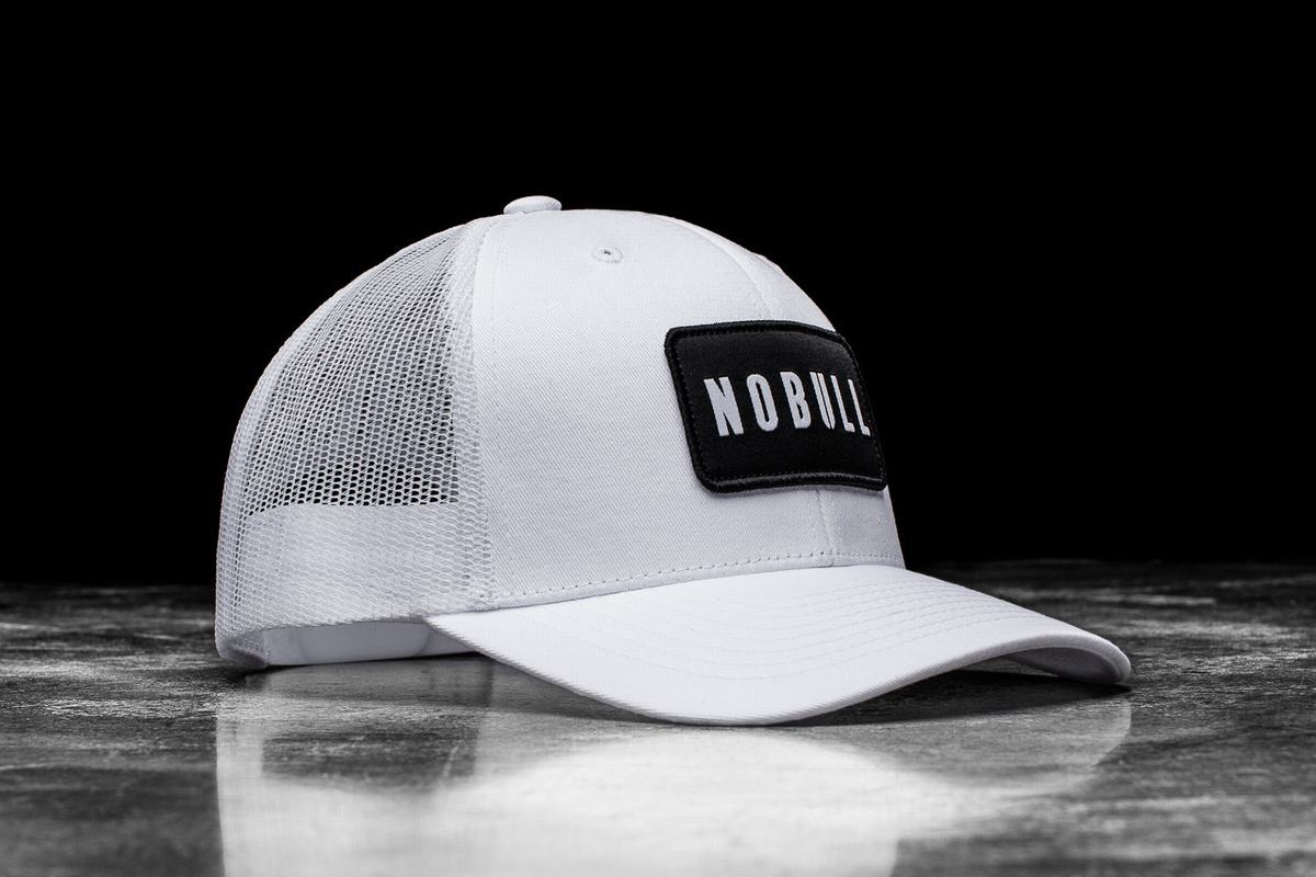 White Women's Nobull Curved-Brim Trucker Hats | USA768134