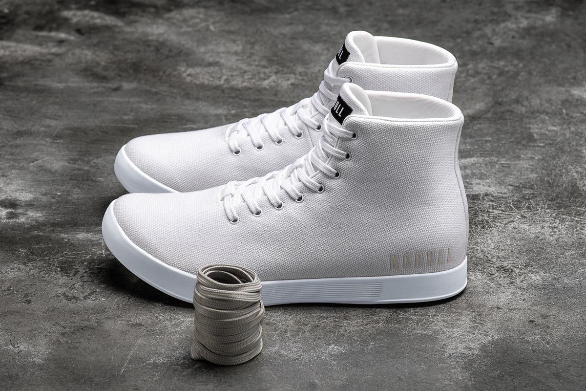 White Women's Nobull High-Top Canvas Trainers | USA516840