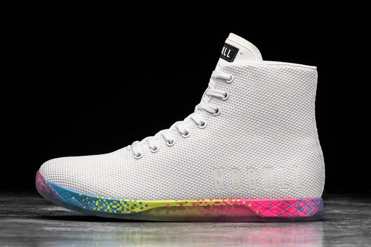 White Women\'s Nobull High-Top Neon Trainers | USA810592