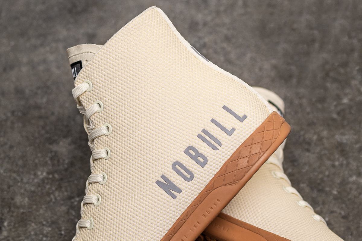 White Women's Nobull High-Top Trainers | USA482093