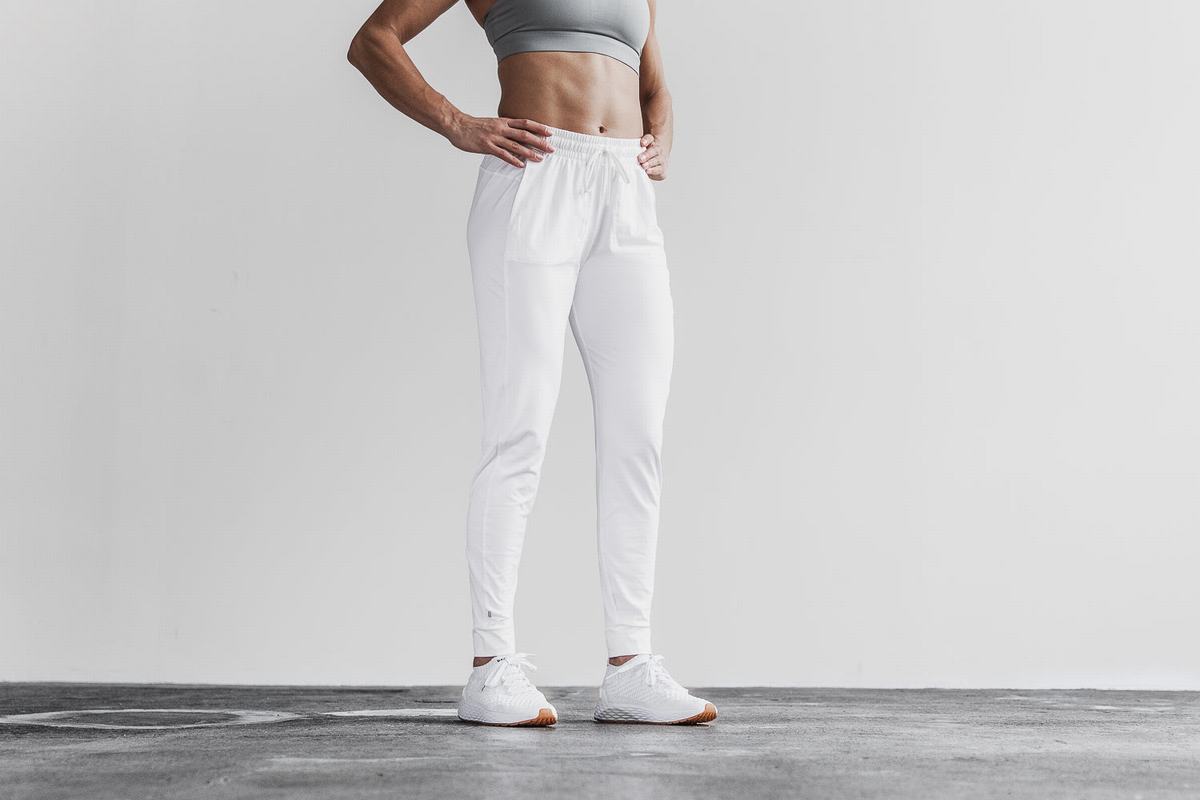 White Women\'s Nobull Joggers | USA056238