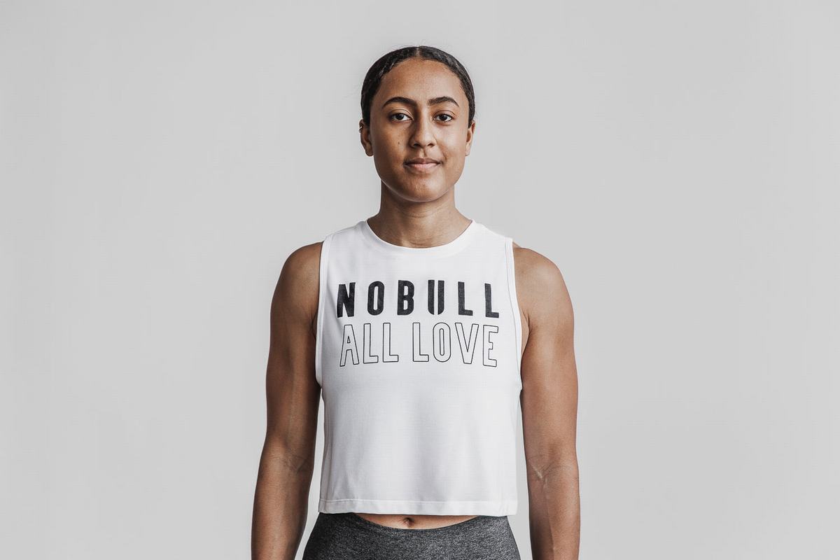 White Women\'s Nobull Muscle All Love Tank Tops | USA651923