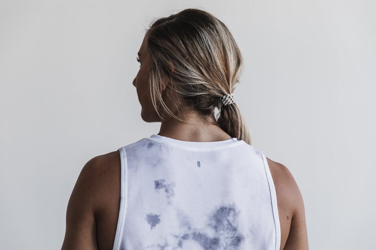 White Women's Nobull Muscle Tie-Dye Tank Tops | USA692803